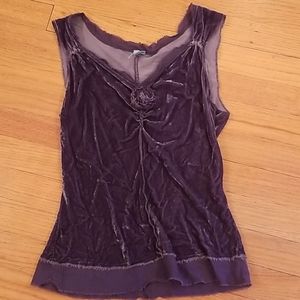 S Velvet Dark Blue Aquarius Tank Top